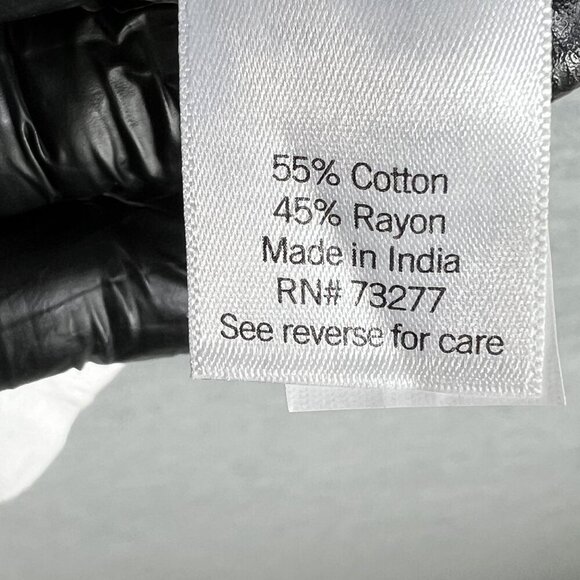 LC Lauren Conrad Women S White Button Front Blouse 3/4 Balloon Sleeves Lagenlook - Picture 12 of 14